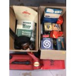 Three boxes of vintage car related items