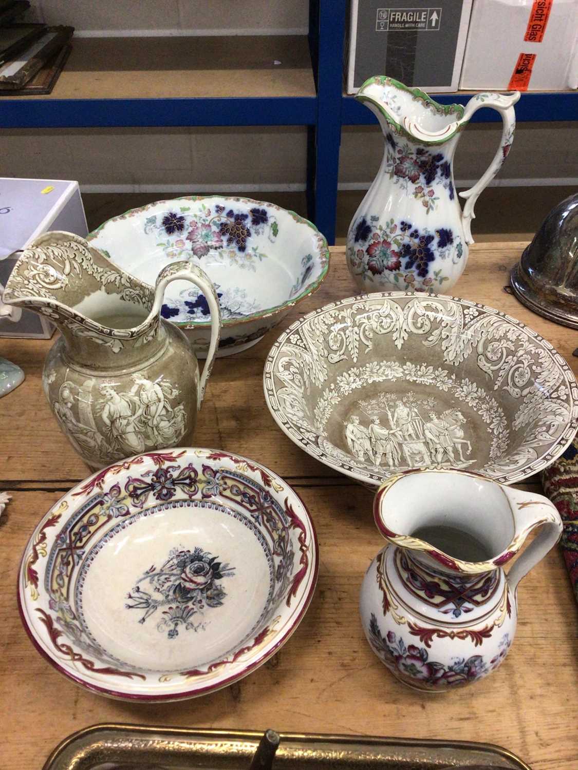 Early 19th century jug and bowl of neo-classical pattern