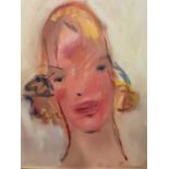 Howard Barnes (1937-2017) oil on canvas, Female Head, signed, 76 x 60cm framed