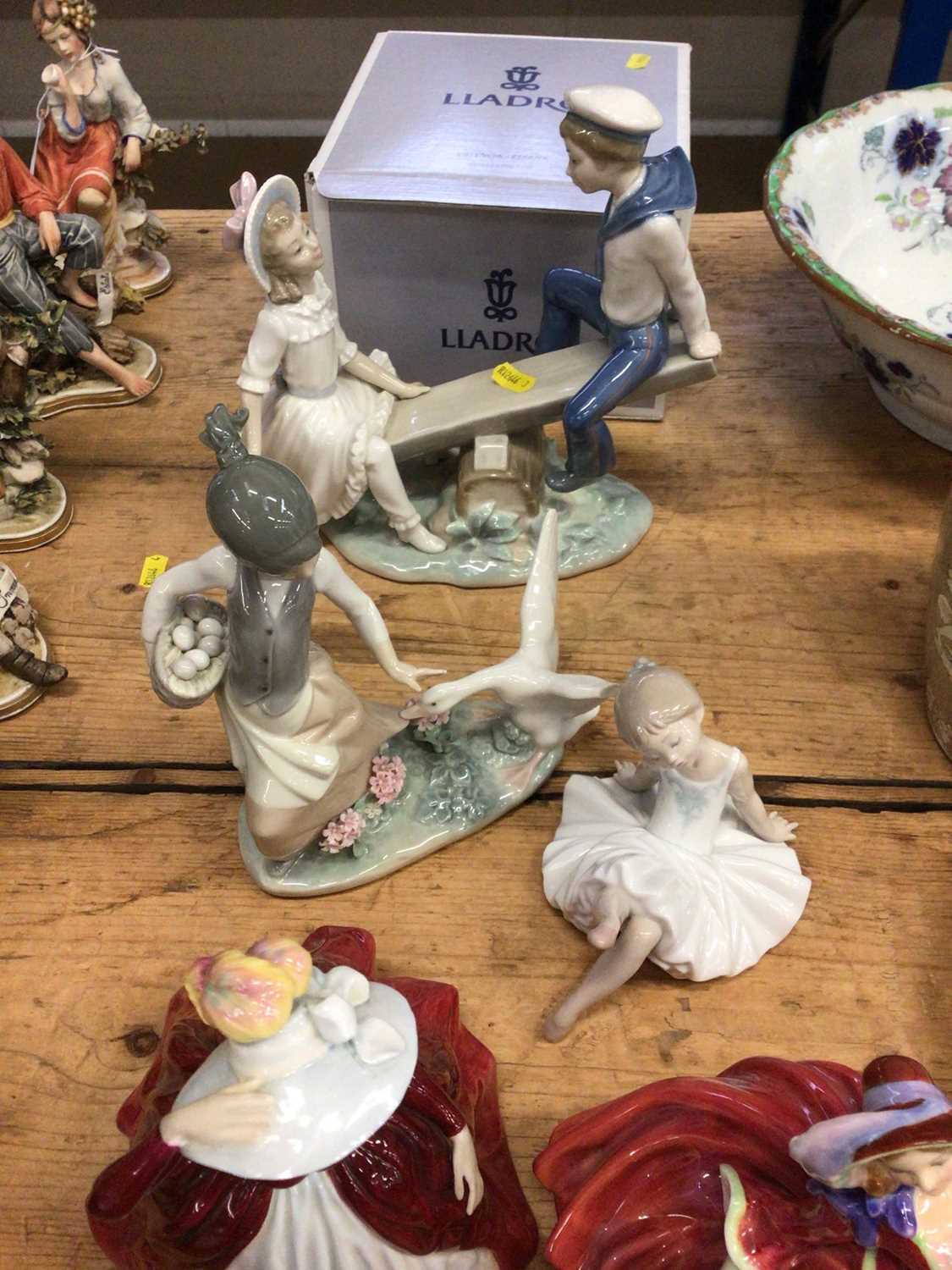 Three Royal Doulton figures and three pieces of Lladro - Image 2 of 3