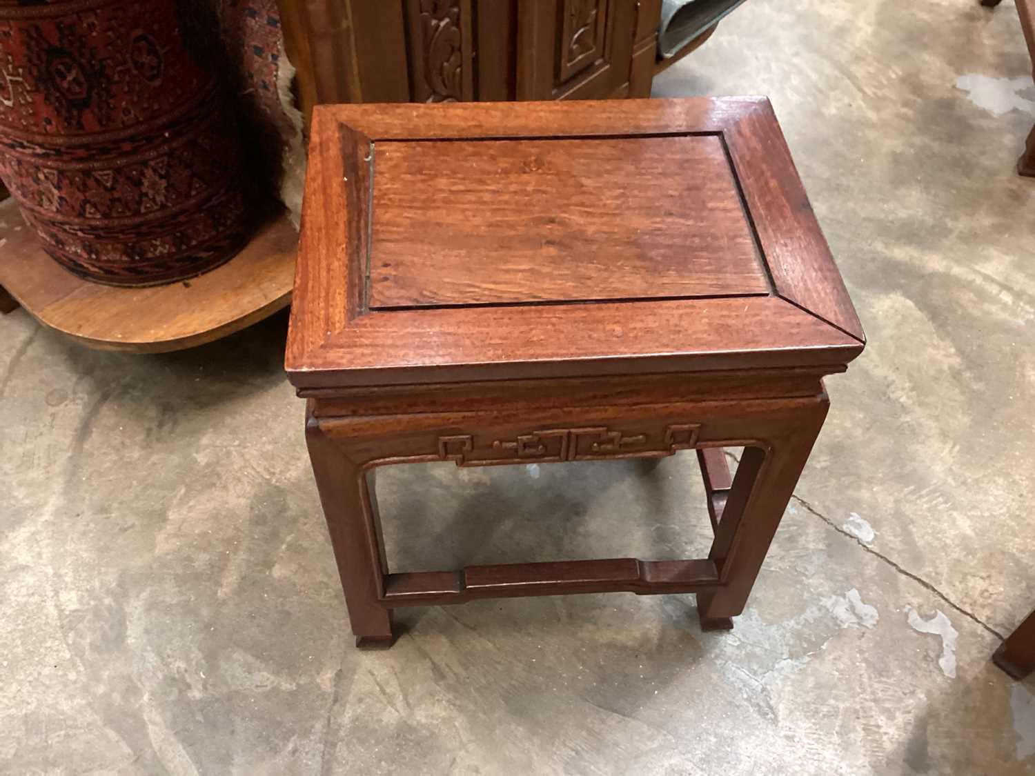 Nest of four Chinese hardwood occasional tables - Image 6 of 7