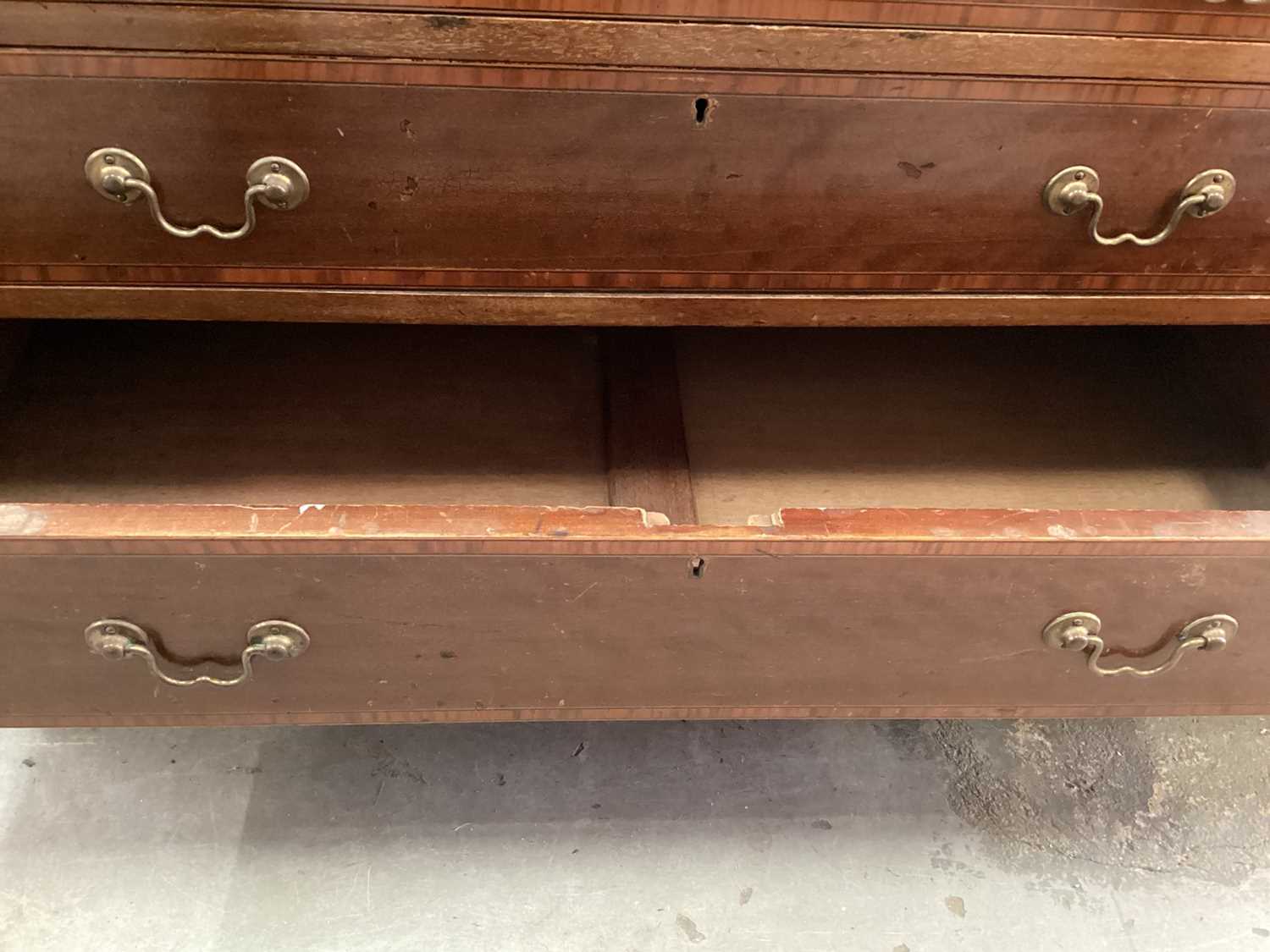 Edwardian mahogany and satinwood inlaid bureau bookcase - Image 12 of 13