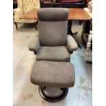 Contemporary revolving chair with matching footstool (2)