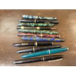 Collection of pens including Waterman's, Swan, Parker, Conway Stewart etc