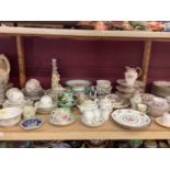 Good selection of antique and decorative ceramics including Royal Crown Derby urn and cover, hand pa