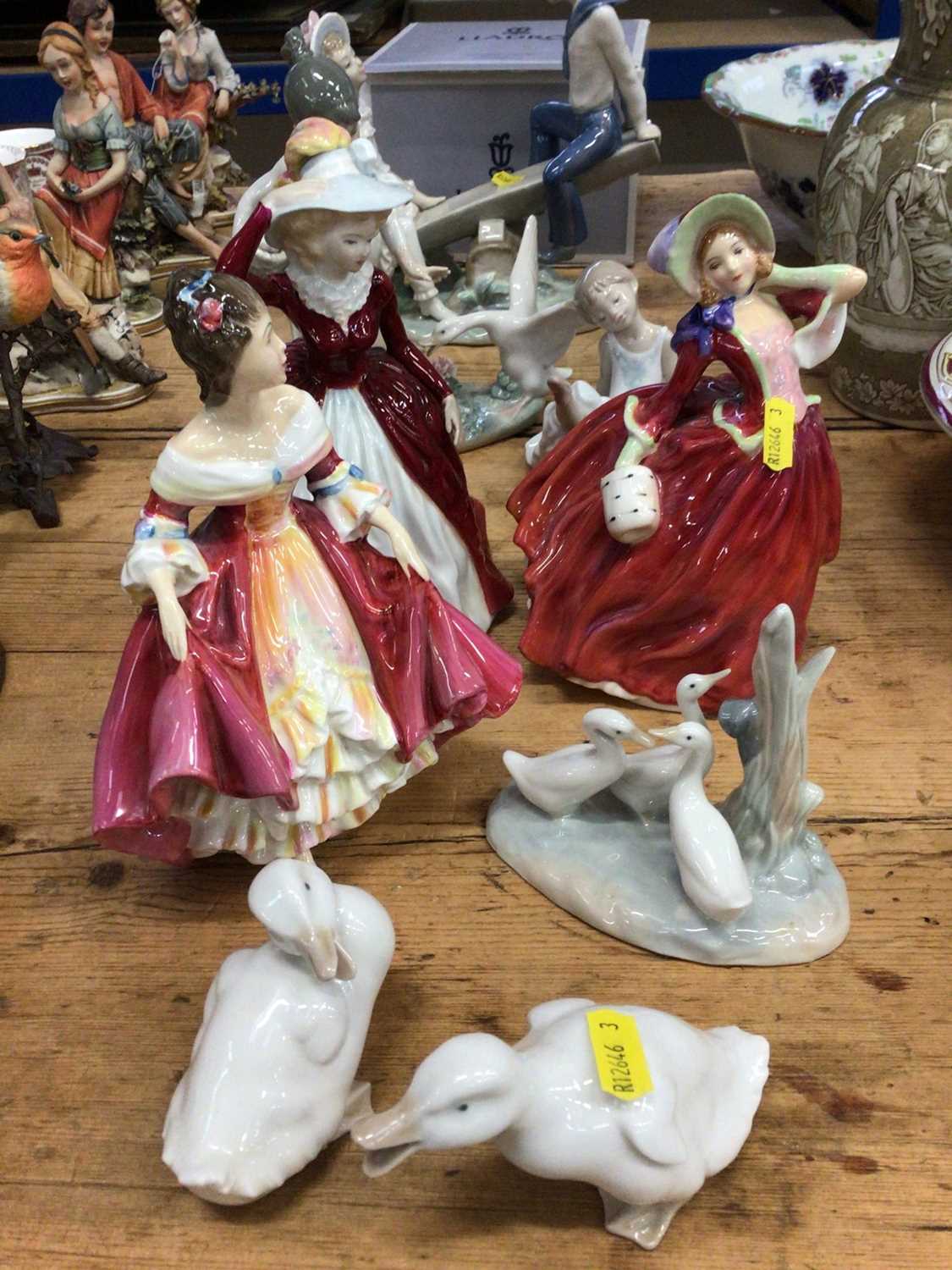 Three Royal Doulton figures and three pieces of Lladro - Image 3 of 3