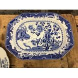 A Spode Grasshopper pattern meat dish