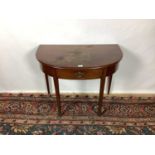 19th century mahogany demi lune side table