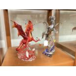 Two Franklin Mint limited edition Dragon sculptures, designed by Michael Whelan, 35cm high and 31.5c
