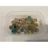 Collection of Victorian multi-twist glass marbles (31 in total)