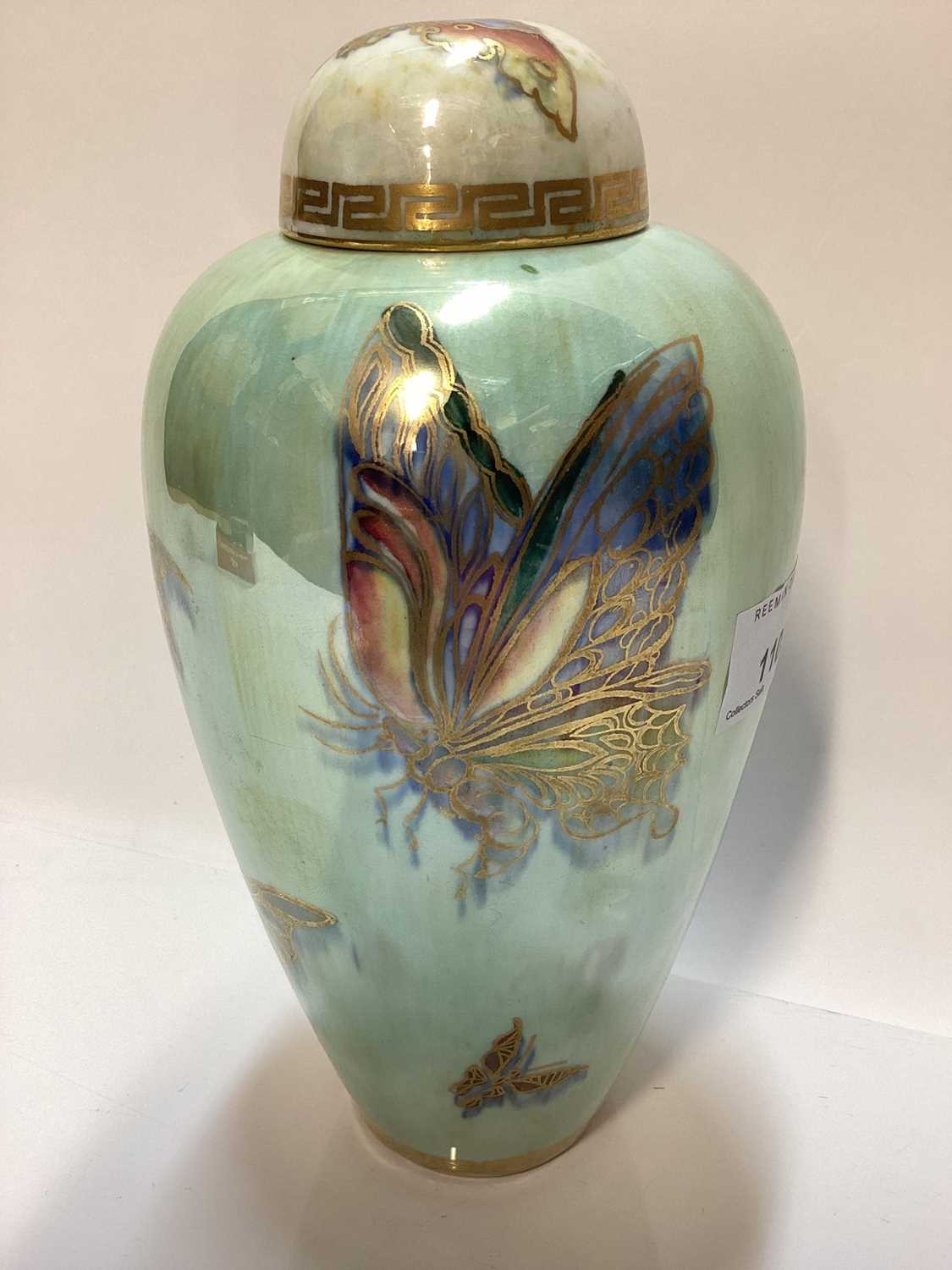 Wedgwood butterfly lustre vase and cover