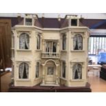 Victorian double fronted Dolls house with antique wallpapers and original fireplaces plus Victorian