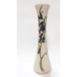 Moorcroft pottery vase decorated in the Bluebell Harmony pattern, dated 2009, 31cm high