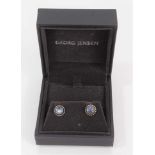 Georg Jensen pair of silver and moonstone stud earrings, boxed