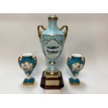 Coalport limited edition Battle of Britain two handled vase hand painted by Malcolm Harnett, number