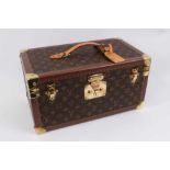 Louis Vuitton vanity case with fitted interior, signature monogrammed and brass fittings, together w