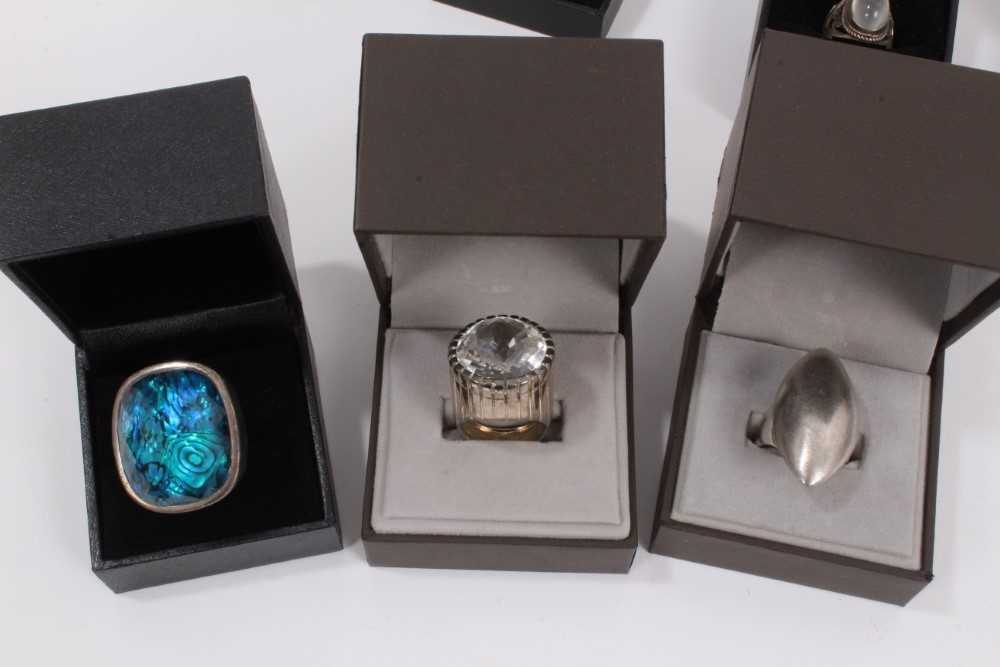 Group of silver semi precious stone rings, all boxed (22 in total) - Image 4 of 9