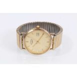 9ct gold cased Rotary wristwatch on gold plated expandable bracelet