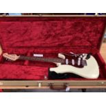 Fender Stratocaster cream electric guitar in case