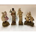 Four Austrian porcelain figures, including one of Othello