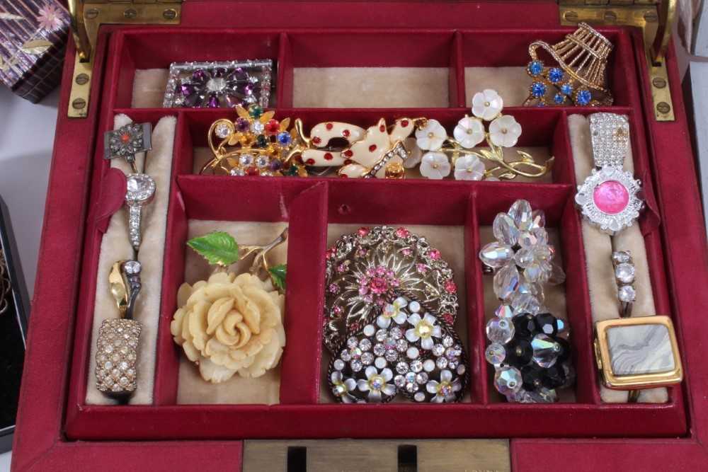 Group of vintage costume jewellery including collection of cameo brooches, silver and enamel butterf - Image 2 of 6