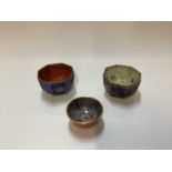 Three Wedgwood fairyland lustre tea bowls