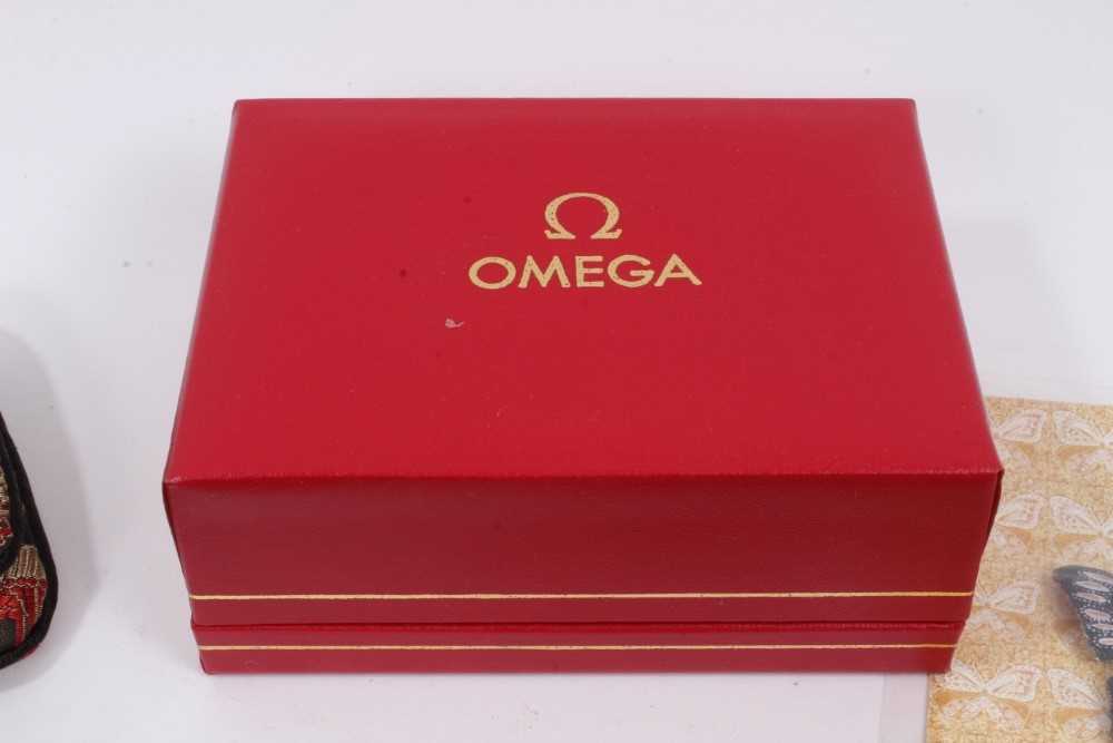 Omega De Ville gold plated watch on leather strap, in original box, together with costume jewellery - Image 7 of 7