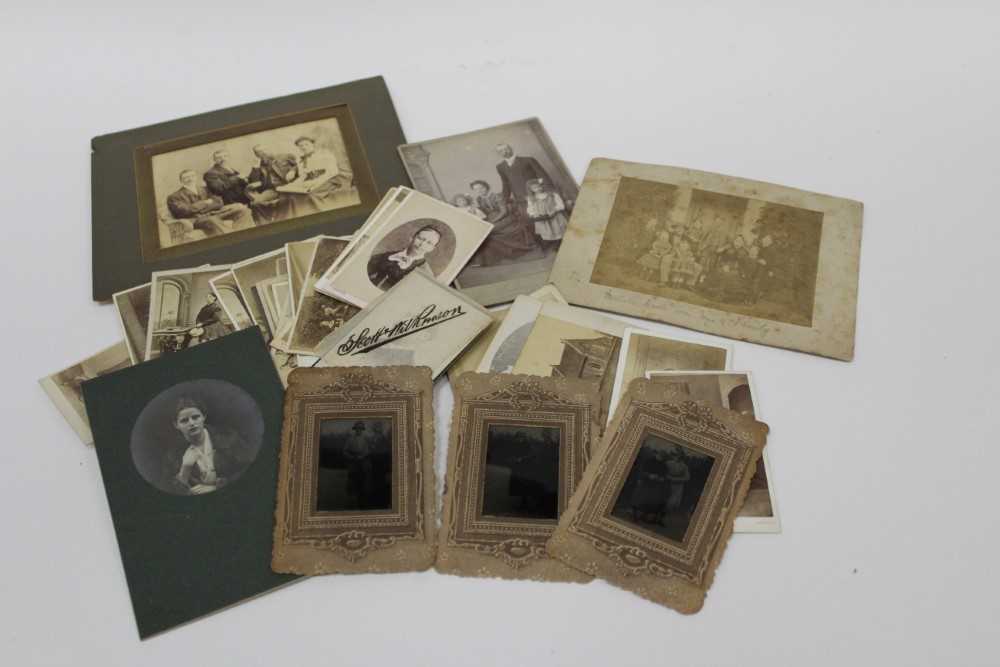 Early Photography - Two leather albums, one with illustrated pages, containing Victorian Cabinet car - Image 5 of 5