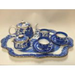 Minton blue and white Willow pattern cabaret set