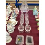 Waterford Crystal wine glasses, champagne flutes, brandy balloons and two small photograph frames, t