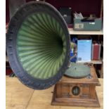 Vintage gramophone with horn