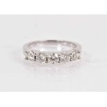 14ct white gold diamond five stone ring