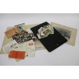 Two boxes of mixed ephemera including large mounted photographs of school sport teams, other photogr