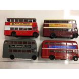 Selection of boxed and unboxed Corgi and Solido double decker buses (qty)