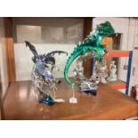 Two Franklin Mint limited edition Dragon sculptures designed by Michael Whelan, 32cm high and 23cm h