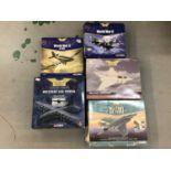 Corgi boxed selection of nine Aviation Archive models, Corsair AA33015, Lightening AA32306, Typhoon