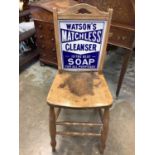 Watson’s advertising chair with enamel back