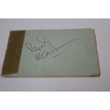 Autograph album pages signatures of Ringo Starr and Paul McCartney