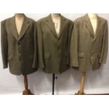 Gentlemen's jackets including hand woven Donegal Tweed by Magee, size 42 green Herringbone tweed by