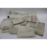 A box of Colchester related and othe local ephemera, including vellum deeds