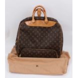 Louis Vuitton travel bag with signature monogrammed design and leather handles, together with a Loui