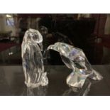 Swarovski crystal Eagle, together with a Penguin, both boxed (2)