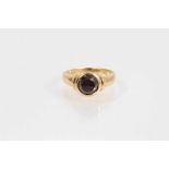 18ct gold single stone black moissanite ring