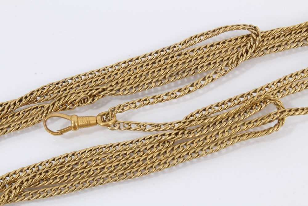 Yellow metal long guard chain - Image 3 of 3