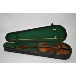 19th century Continental violin, bearing a label - Copie De Deconeti (Michel) Venise 1742
