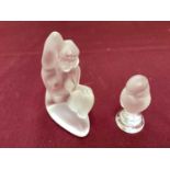 Lalique glass figure of a seated woman and a bird (2)