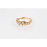 Victorian 18ct gold diamond five stone gypsy ring