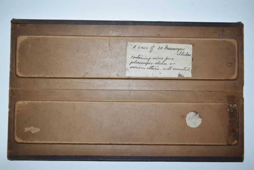 Collection of twenty Victorian glass microscopic slides, several with decorative paper mounts and ea - Image 6 of 6