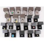 Group of silver semi precious stone rings, all boxed (22 in total)