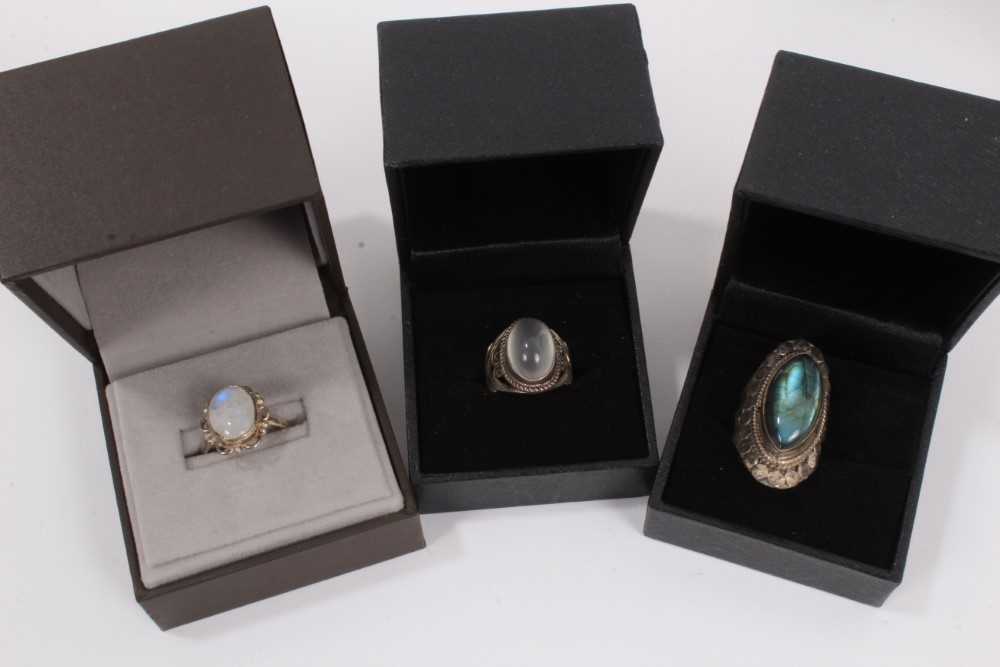 Group of silver semi precious stone rings, all boxed (22 in total) - Image 6 of 9